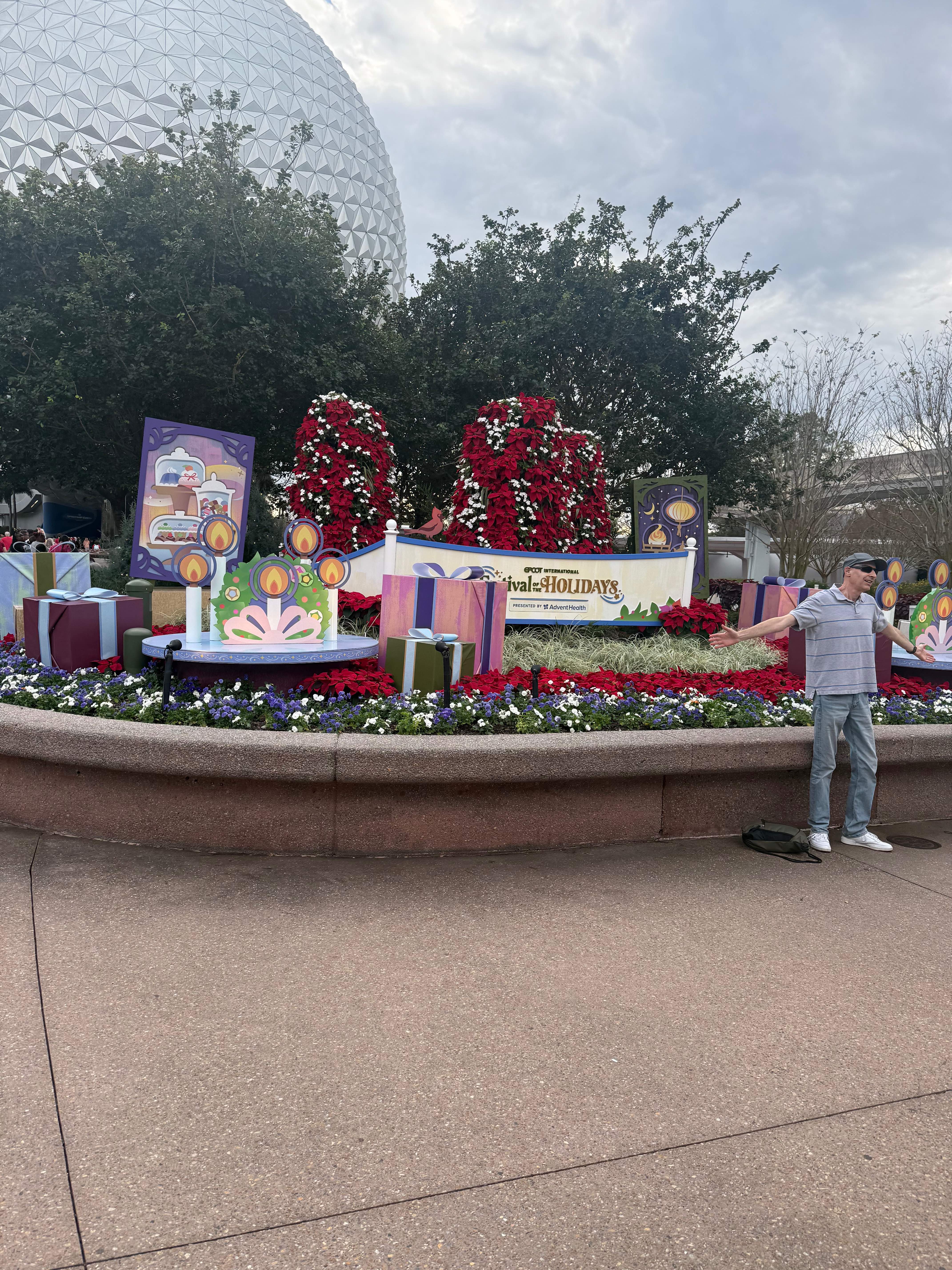 At EPCOT's Festival of the Holidays display